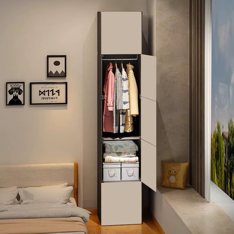 Placard de rangement en bois pour salon, tissu minimaliste nordique, étagères de garde-robe, organis