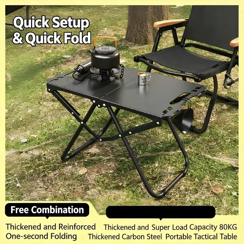 Table pliante pour repas en plein air, table de camping portable, petite table d'extérieur multifonc