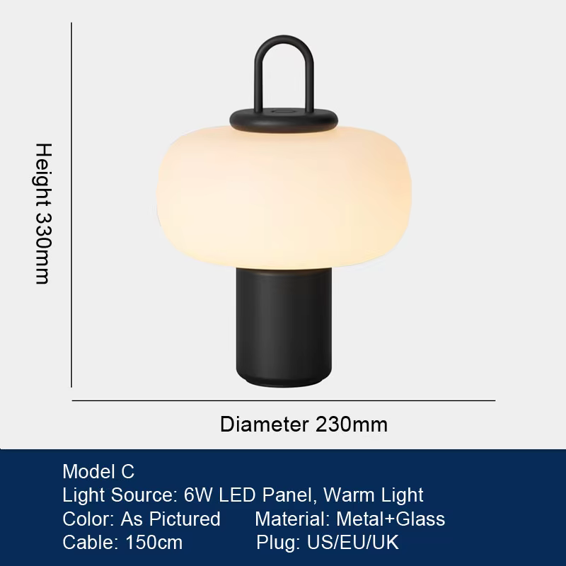 Lampe de Table LED en Verre au Design Minimaliste, Luminaire Décoratif d'Nik, Idéal pour une Chambre