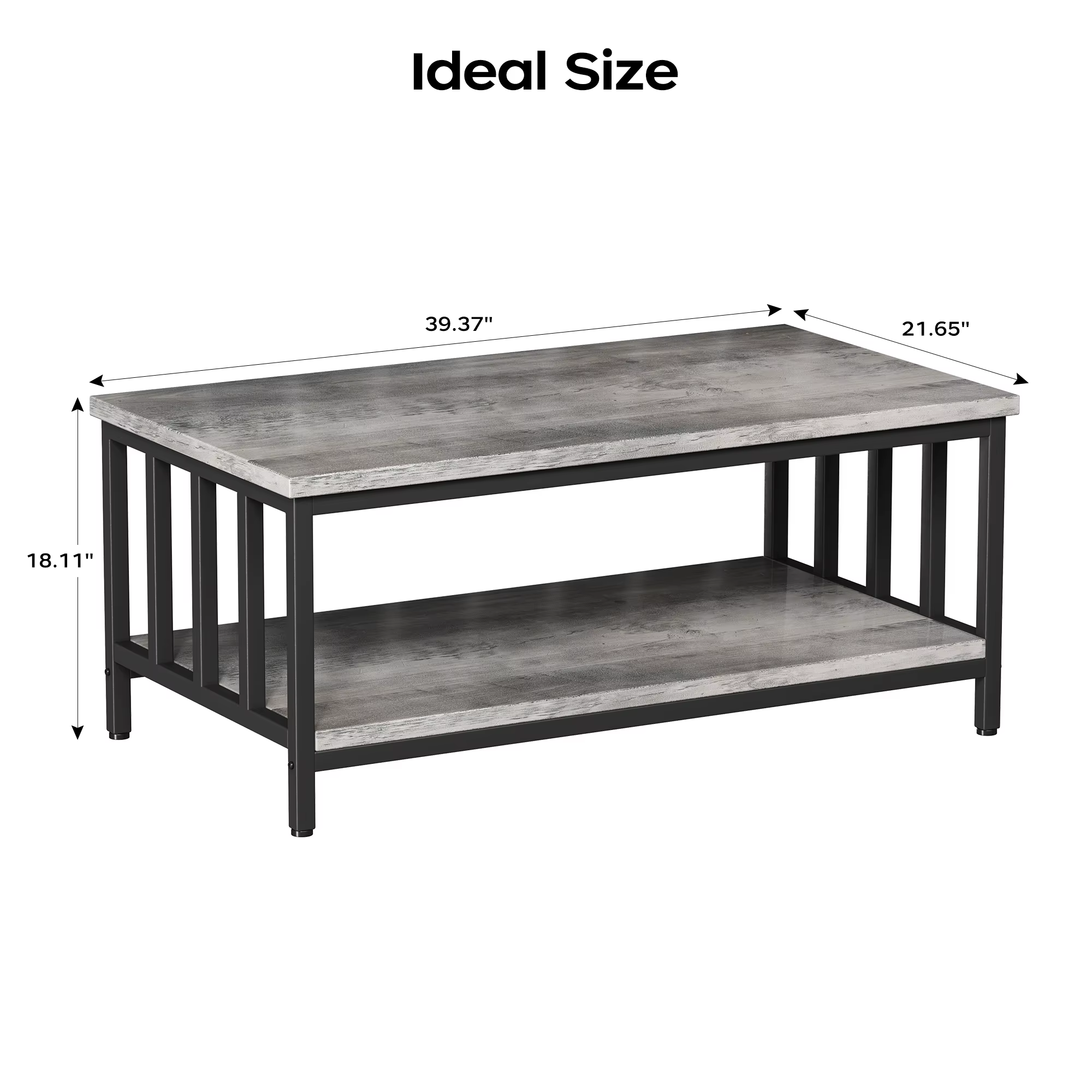 Table basse pour salon, ferme, salon, avec cadre latéral à lattes, pour maison, bureau, appartement,