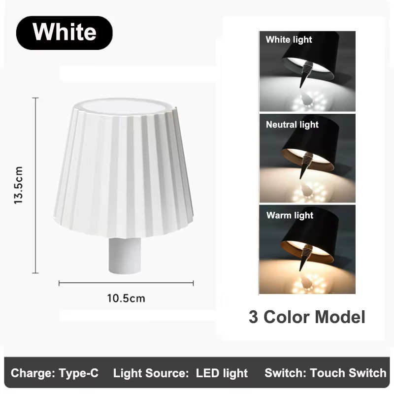 Lampe de table LED sans fil pour bouteilles de vin, lumière de bureau à commande tactile, variateur 