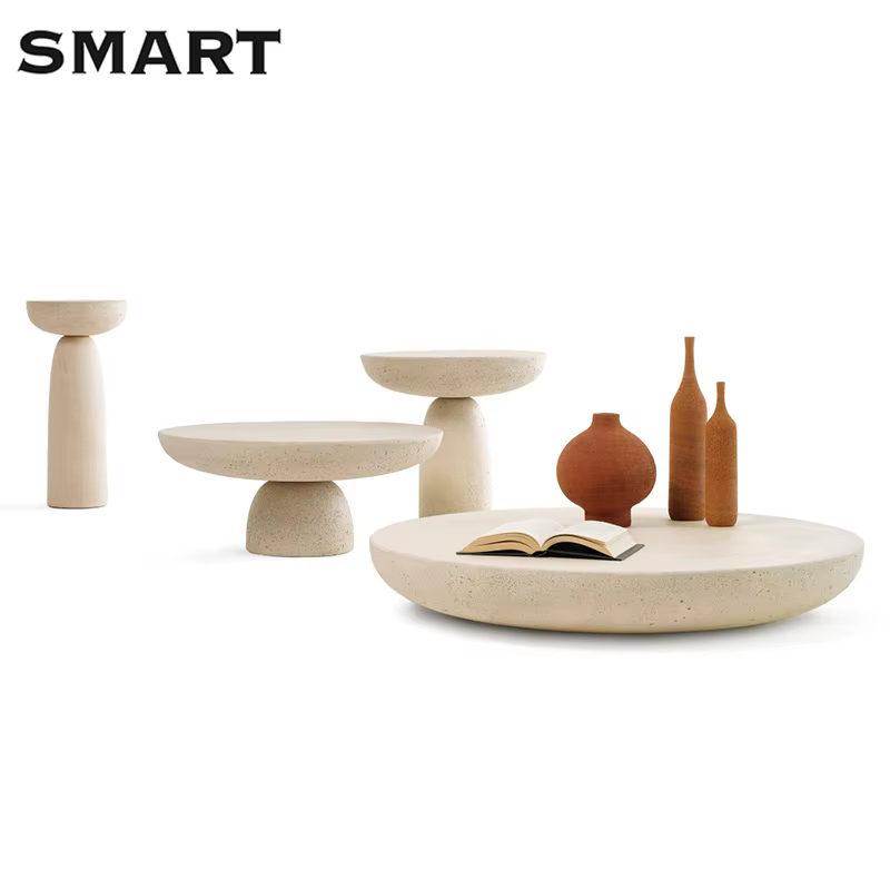 Table d'appoint ronde de style champignon nordique, combinaison de tables basses japonaises Wine-sab