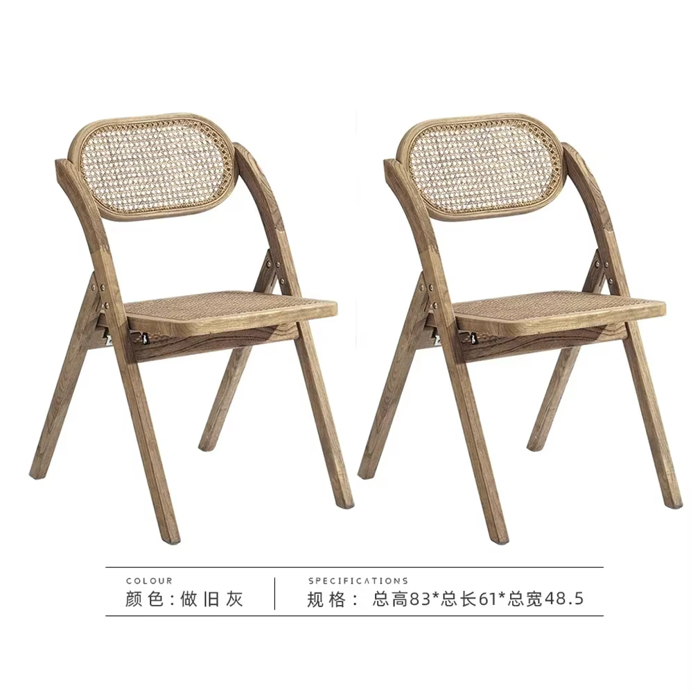 Ensemble de 2 chaises de salle à manger pliantes, modernes et tendance, en rotin, meubles de maison