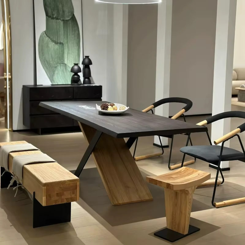 Table à manger de Style japonais, chaise Simple, étanche, pour famille, salon, meubles de maison pli