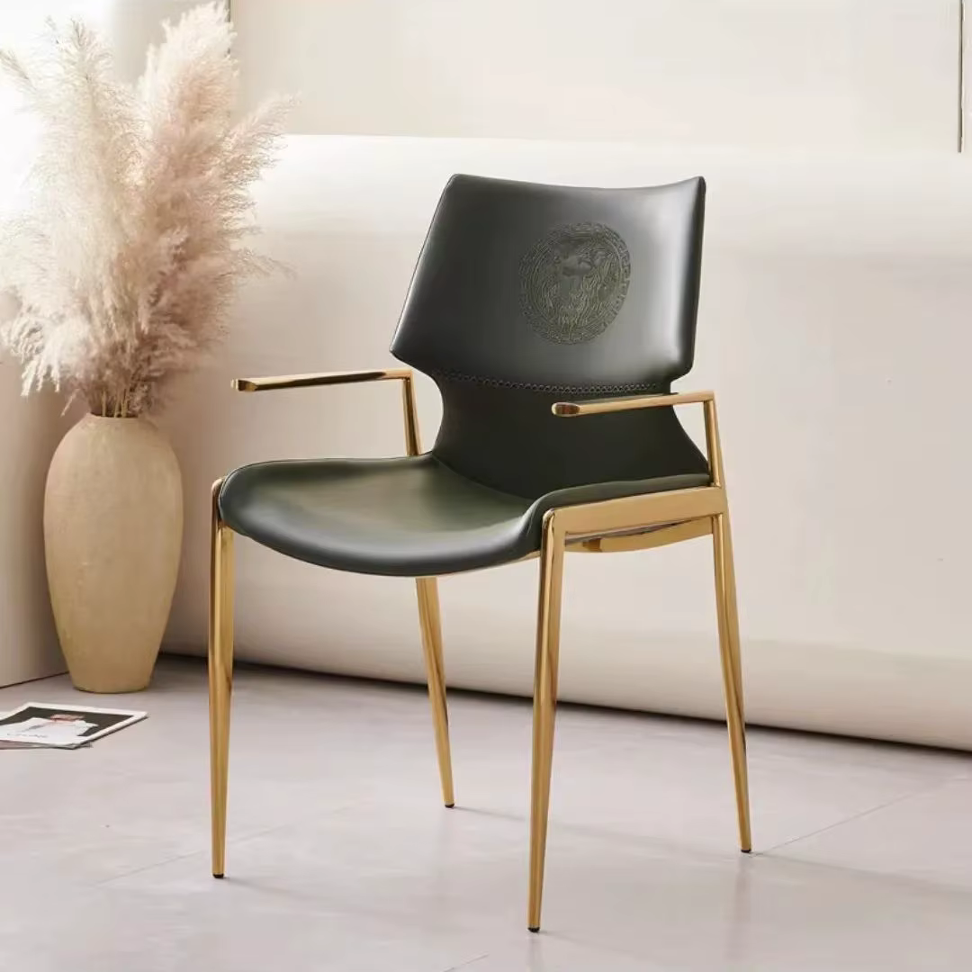 Chaise de salle à manger moderne italienne, fauteuil de luxe à dossier haut pour cuisines ouvertes e