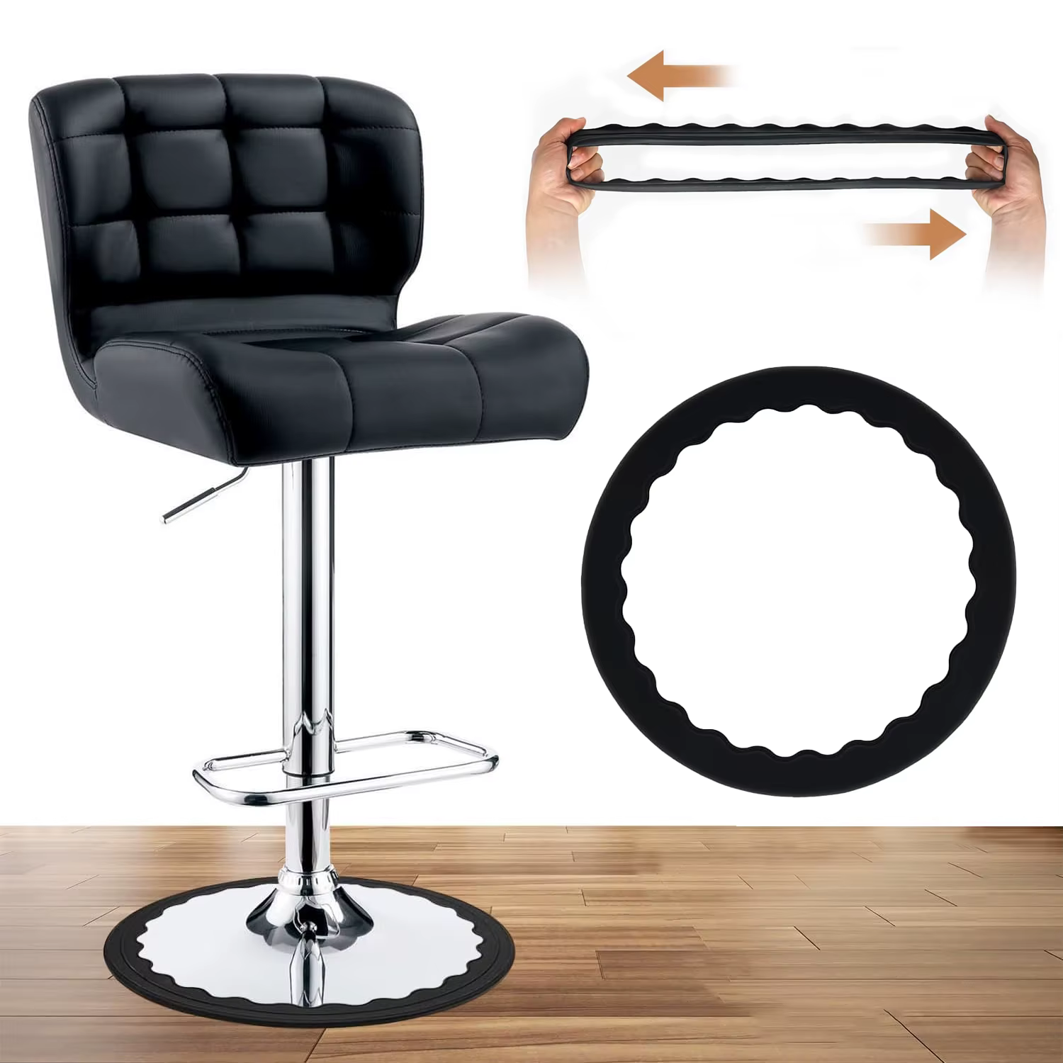 1 pièce de protection pour les jambes des tabourets de bar, anneau extensible en silicone antidérapa