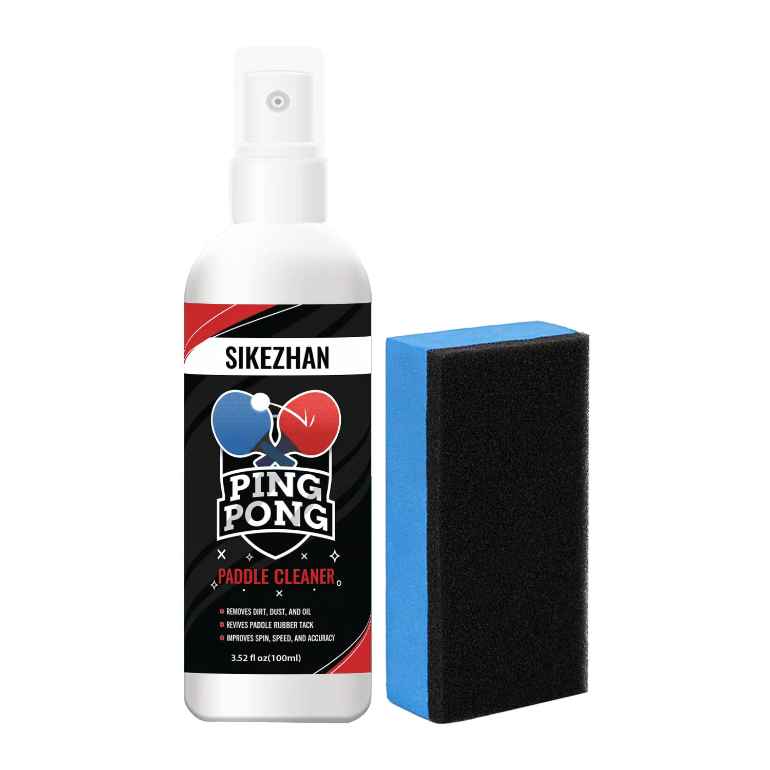 Kit de nettoyage et d'éponge pour raquette de tennis de table professionnelle - Vaporisateur pour ca