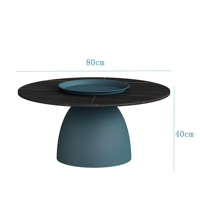 Table basse ronde de luxe, Design moderne italien, dessus en ardoise, peinture dorée, Base métalliqu