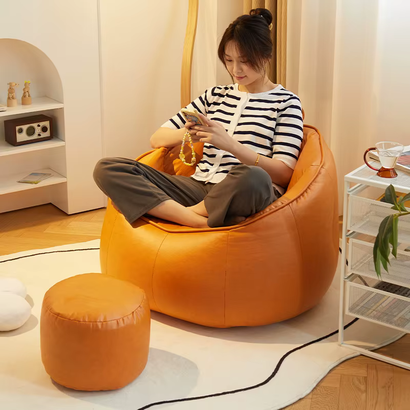 Canapé paresseux avec pédales pour chambre à coucher, siège au sol, canapé pouf en similicuir, canap