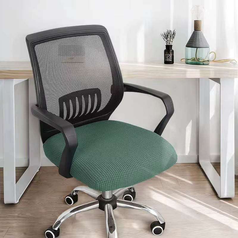 1 housse de siège de chaise de bureau en velours, housse de protection pour surface de chaise de bur