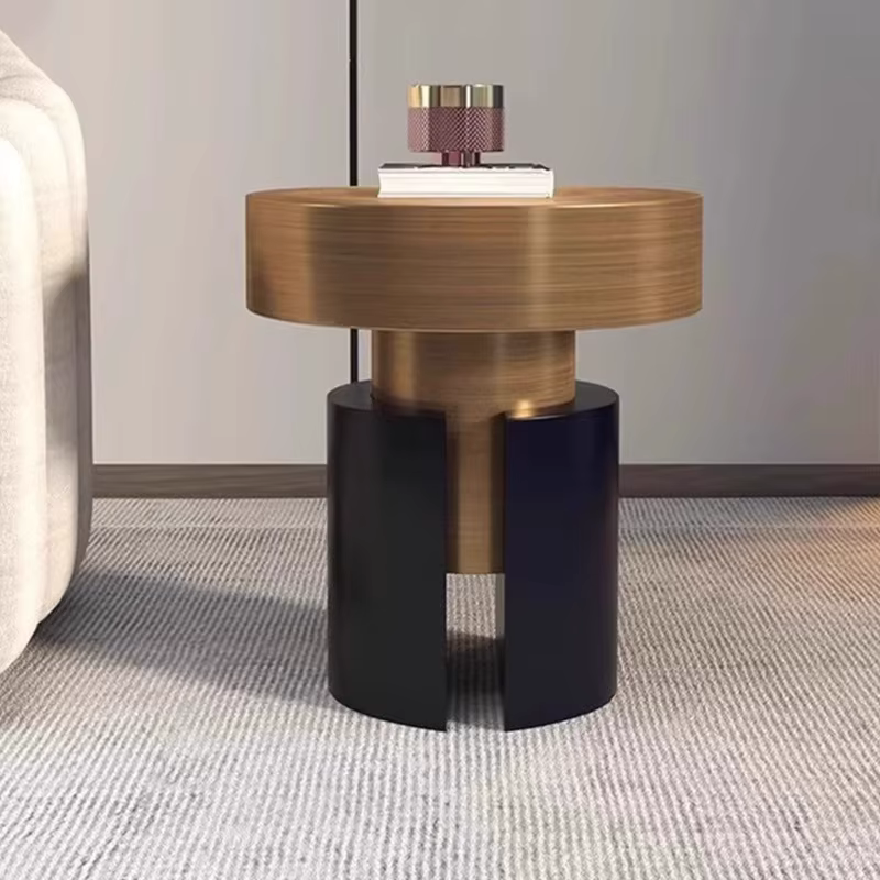 Table basse en métal et acier inoxydable, lumière nordique de luxe, pour petite Table ronde de salon
