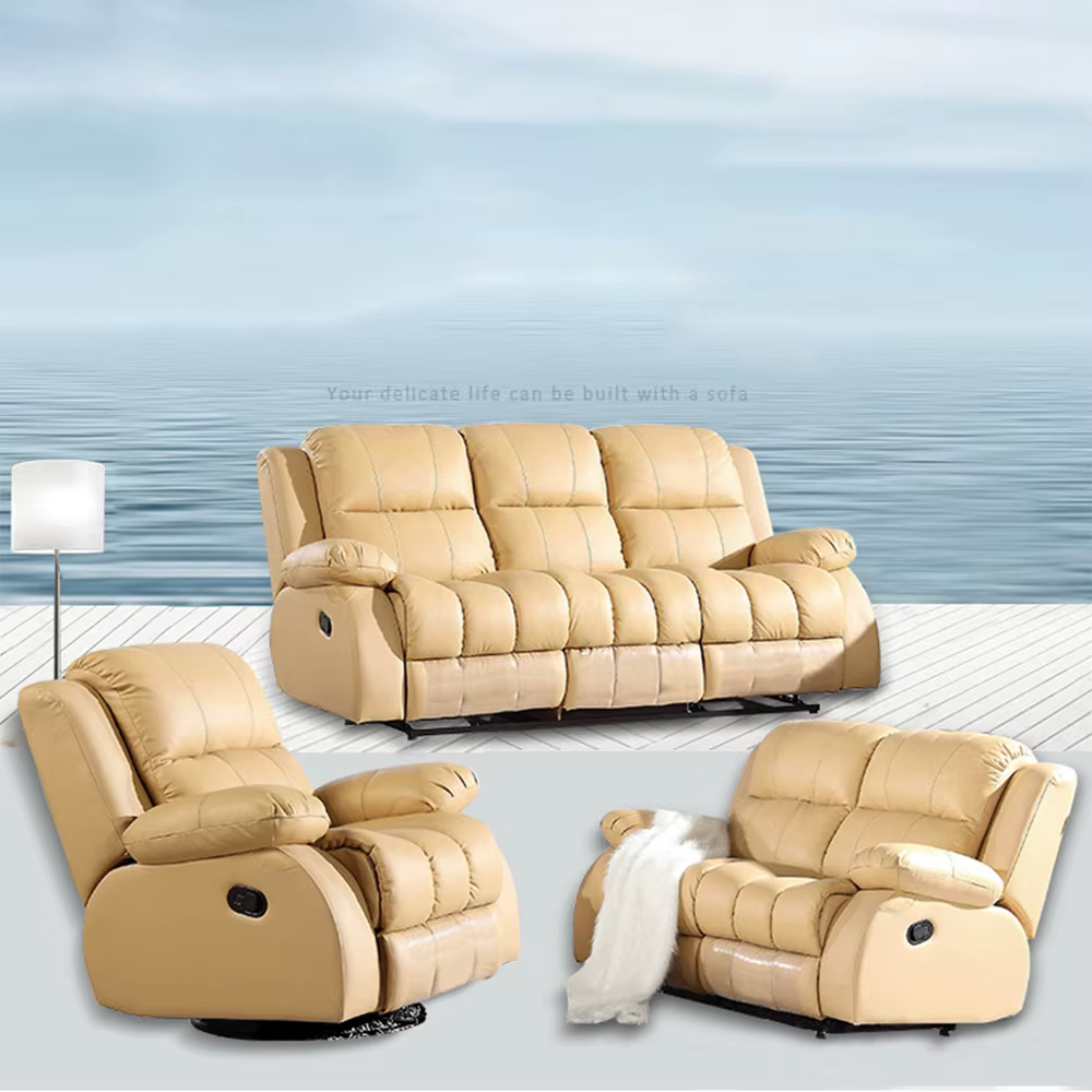 MINGDIBAO-Canapé inclinable en cuir véritable, canapé multifonctionnel, fauteuil inclinable manuel o