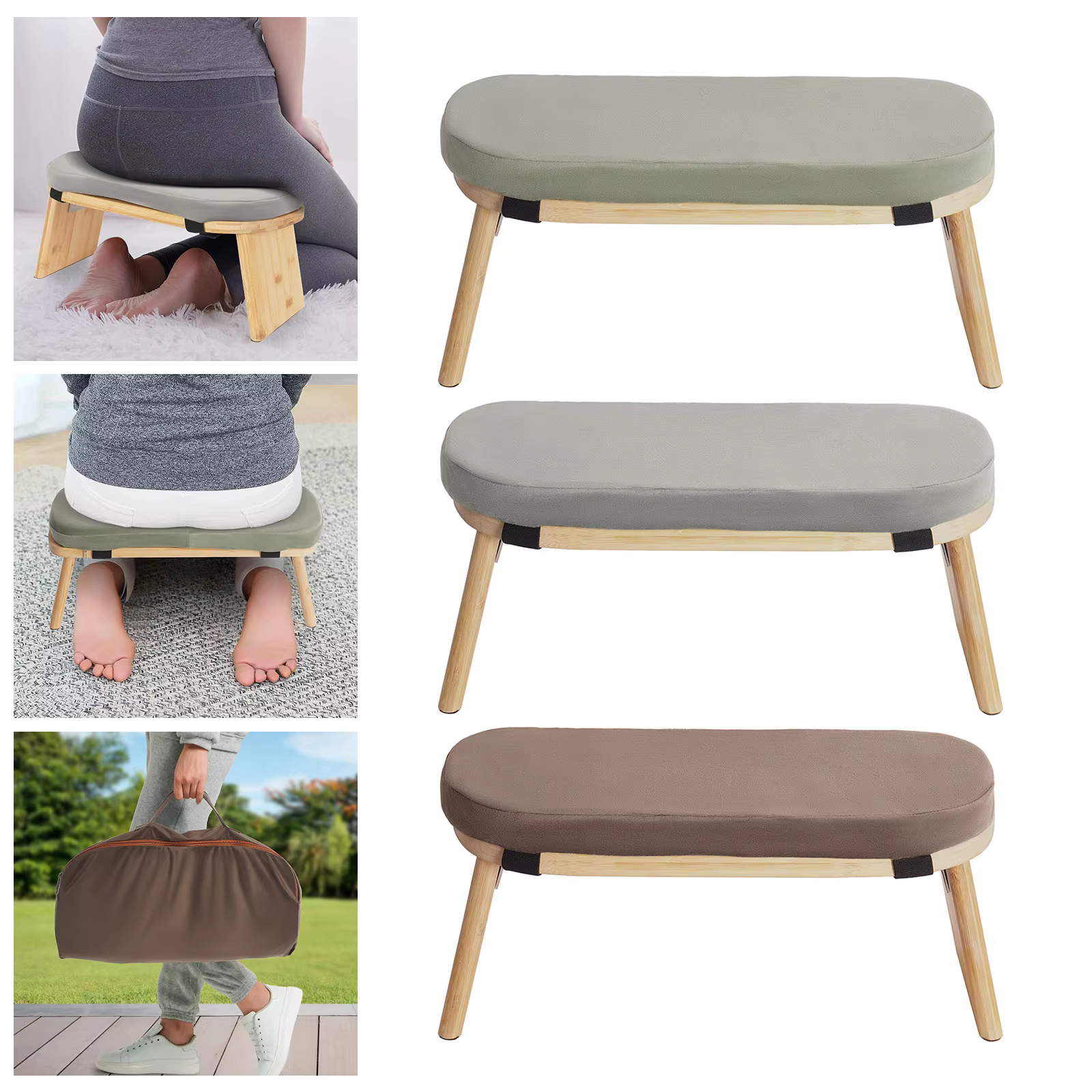 Bymaocar Banc de méditation, tabouret de méditation pliable et ergonomique, banc de méditation pliab