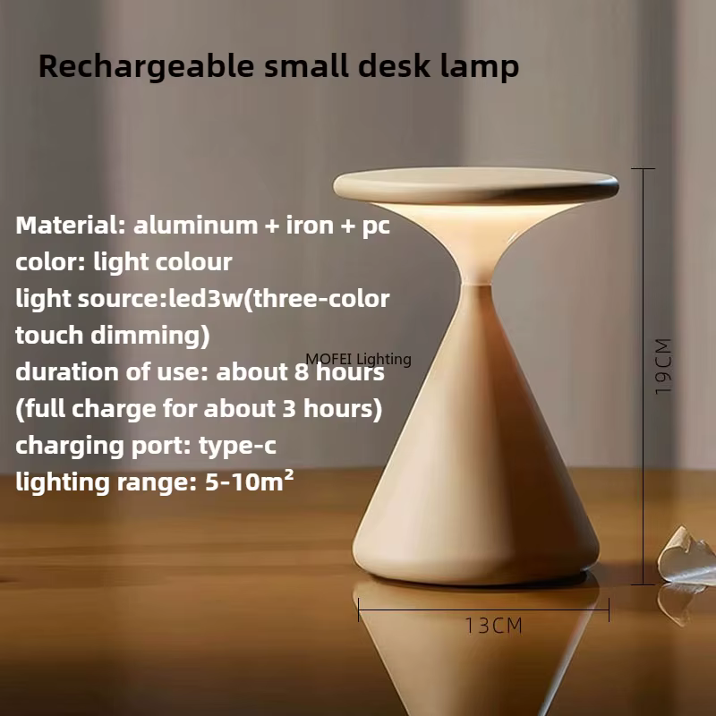 Lampe de table rechargeable design pour chambre à coucher, salon, canapé, bureau, chevet – Lumière L