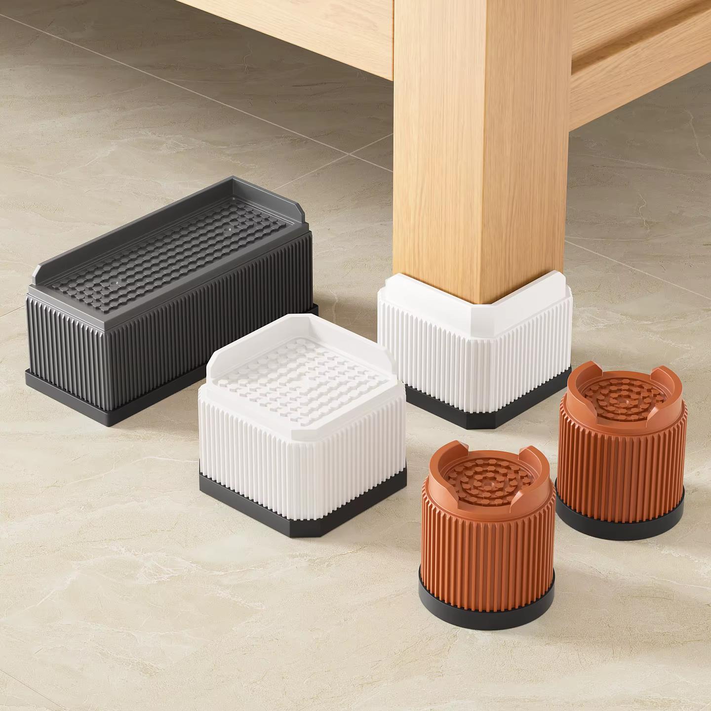 Nouveaux coussinets rehaussants pour meubles : rehausseurs empilables à usage domestique pour pieds 
