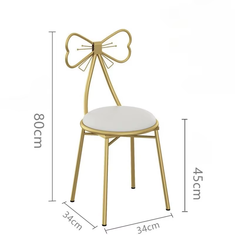 Tabouret de commode de chambre de fille simple italien, chaise à dossier papillon, tabouret de maqui