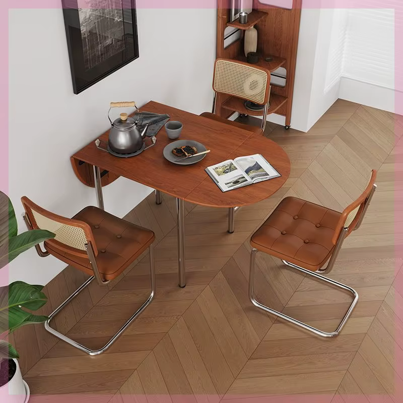 Ensemble table et chaises pliantes minimalistes nordiques - Table vintage pour petits espaces - Tabl