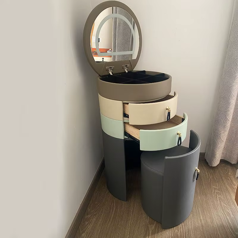 Tiroir de rangement de maquillage, tabouret moderne, coiffeuse de luxe, miroir nordique Tocador Maqu
