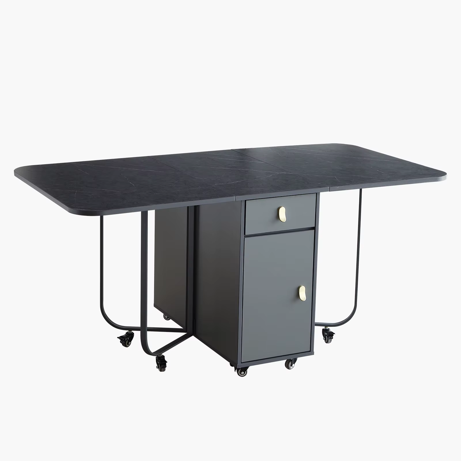 Buffet rectangulaire peu encombrant de table à manger extensible moderne avec le stockage