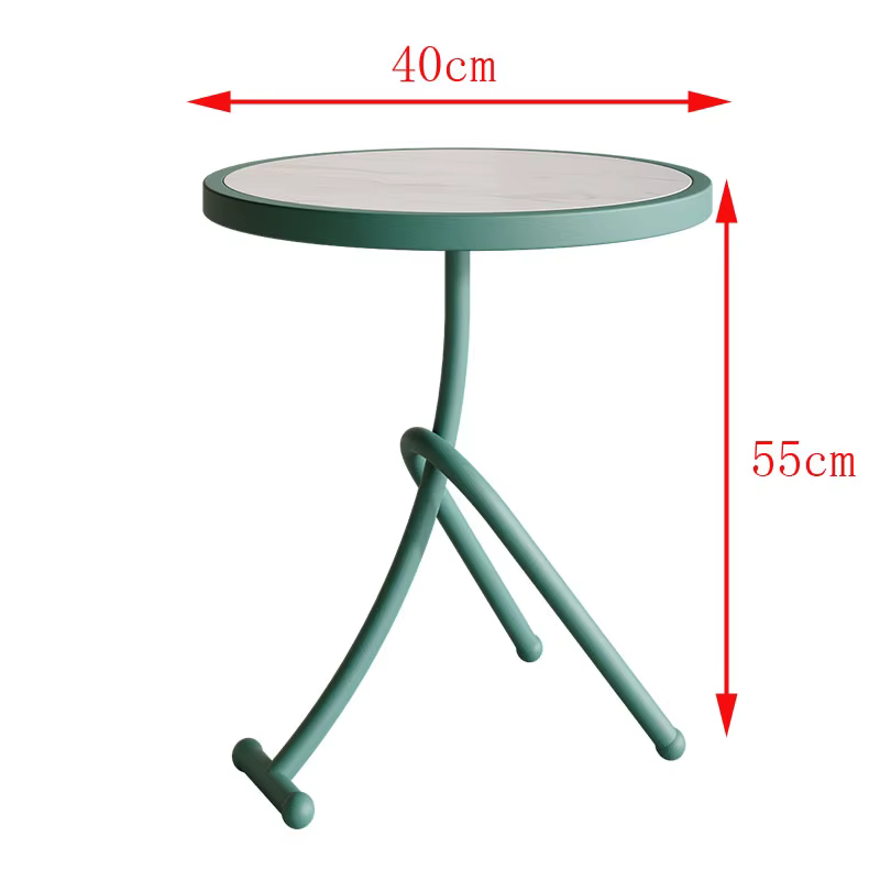 Table basse De luxe italienne, pieds ronds en métal, Table basse élégante pour chambre à coucher, Ta