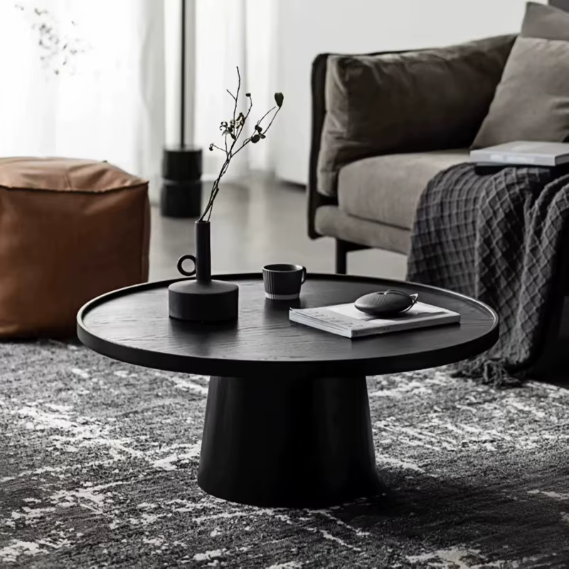 Table basse ronde en bois massif