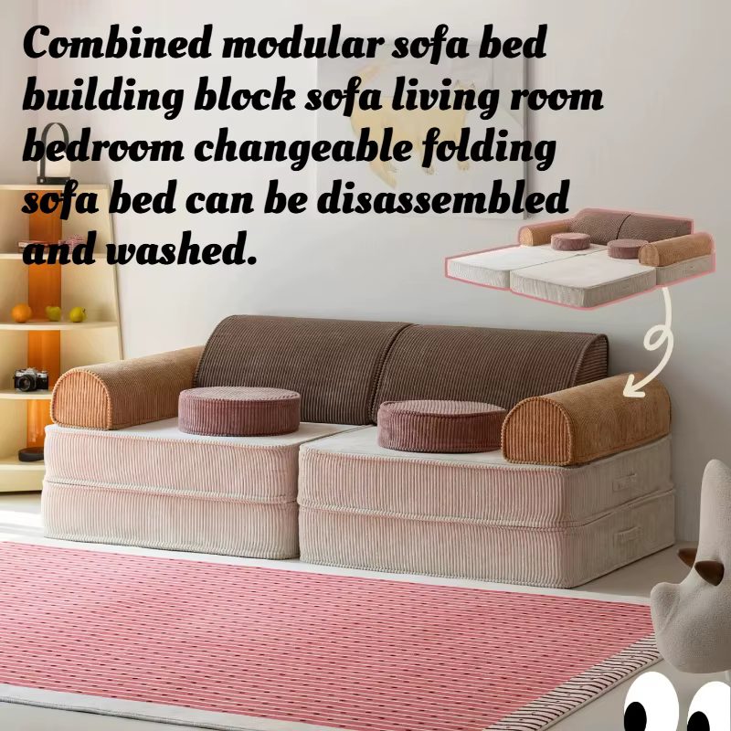 Canapé-lit modulaire sectionnel compressible convertible multifonctionnel pour salon et chambre