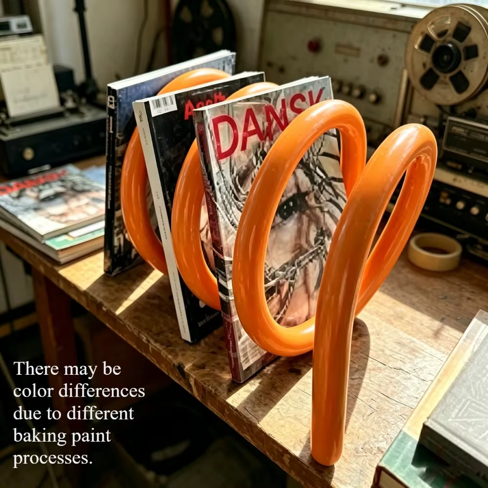 Support de livres en spirale rotatif en métal Orange moderne