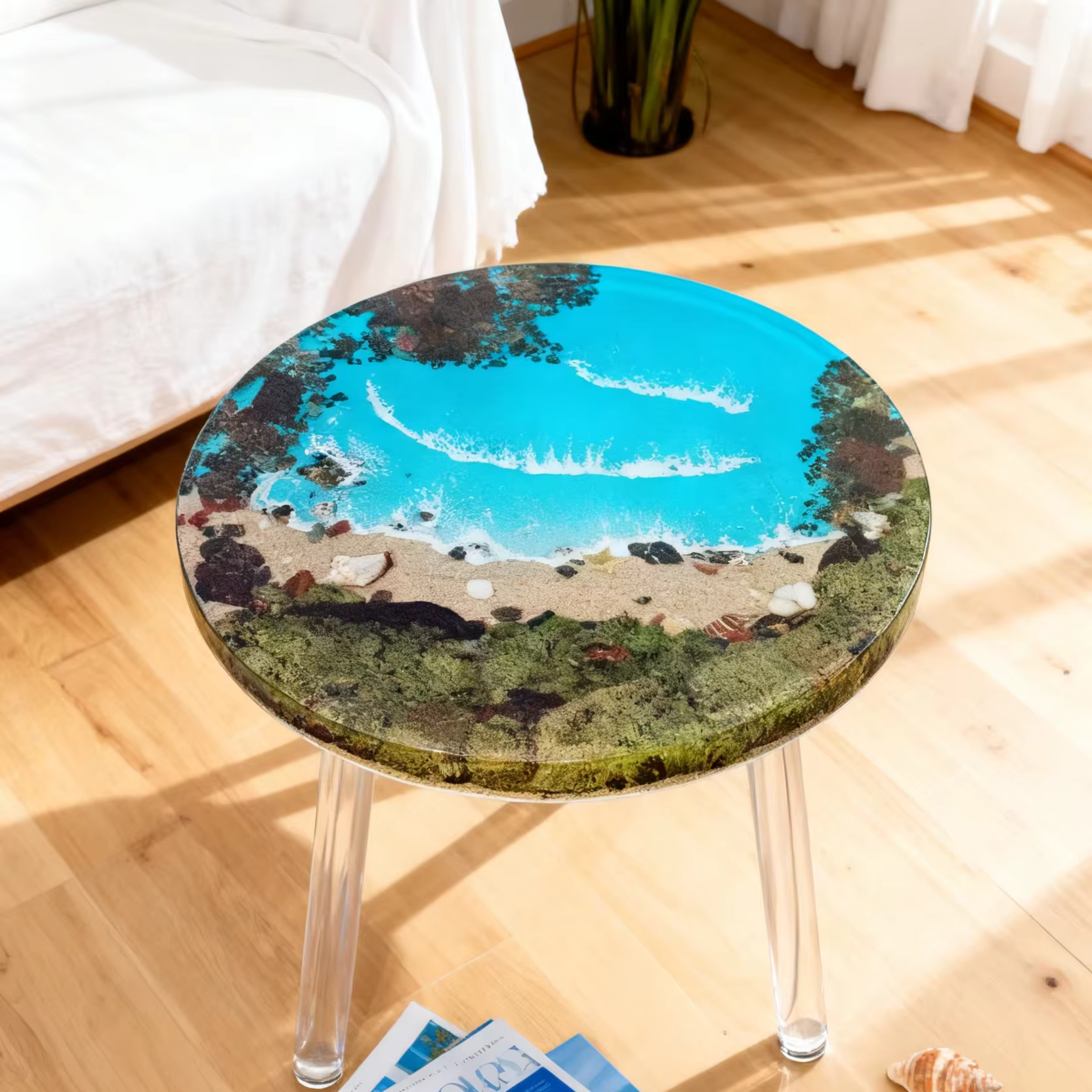 Table basse ronde en résine
