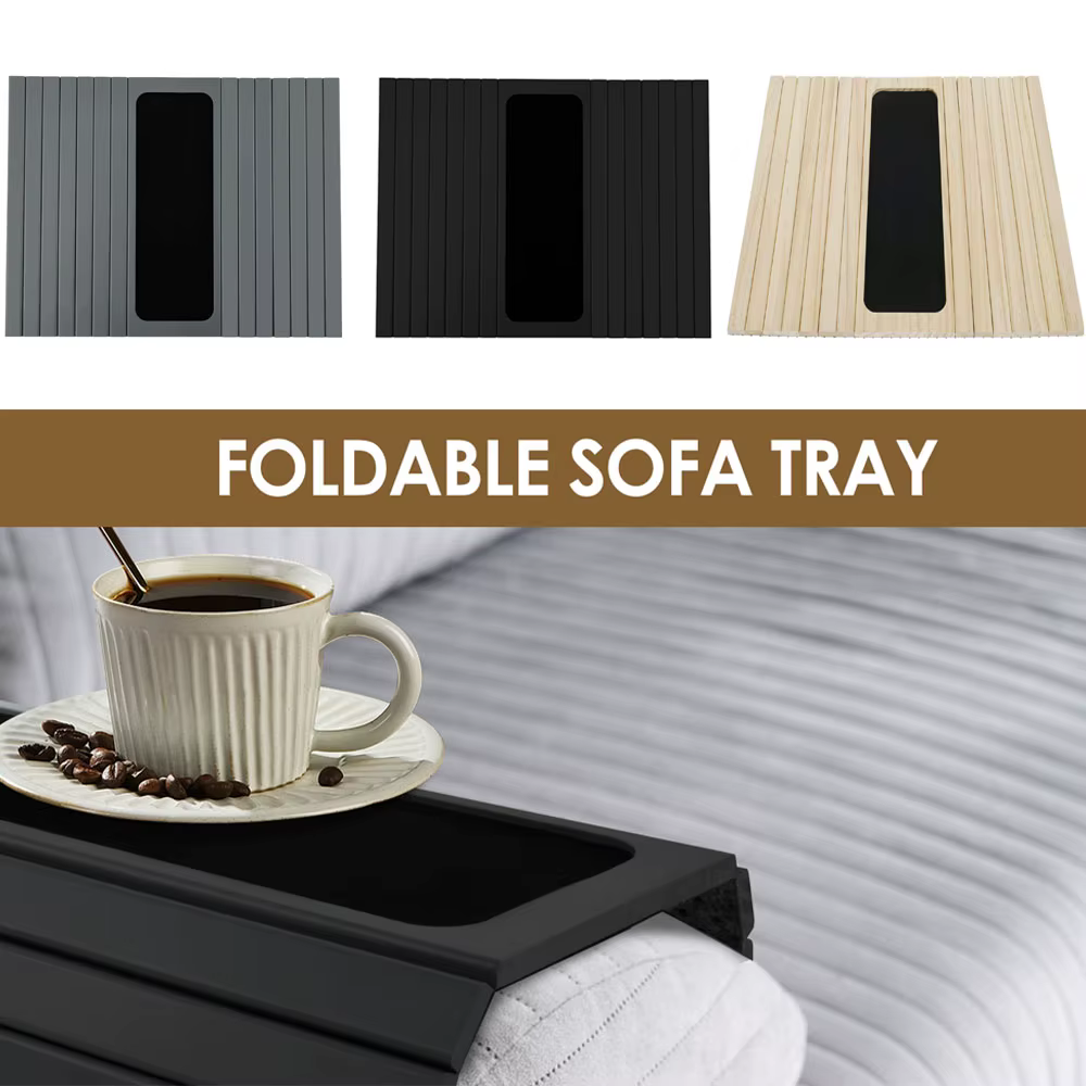 Plateau de bras de canapé en bois