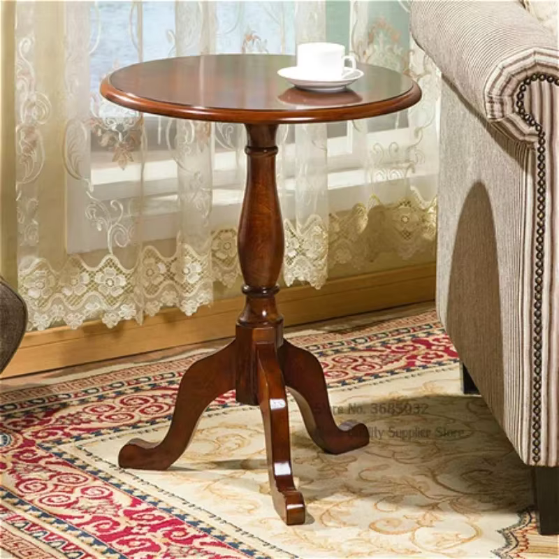 Petite Table basse ronde en bois massif