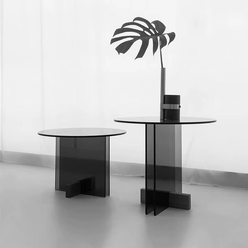 Tables basses transparentes grises modernes