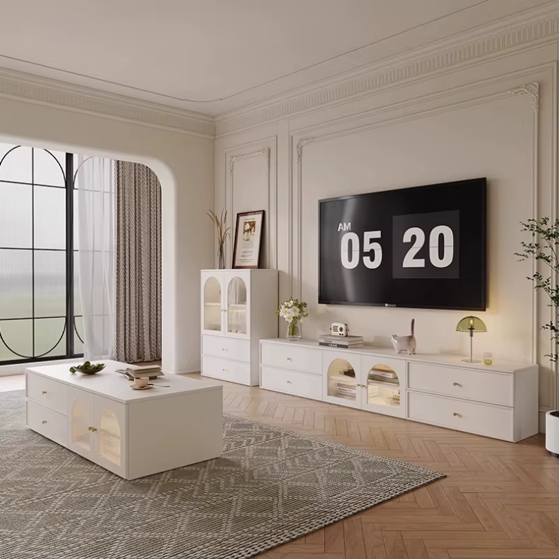 Meuble Tv ornement blanc