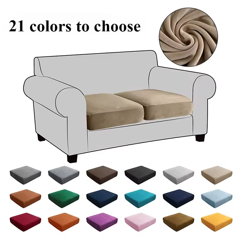 Housse de coussin de canapé réglable en velours