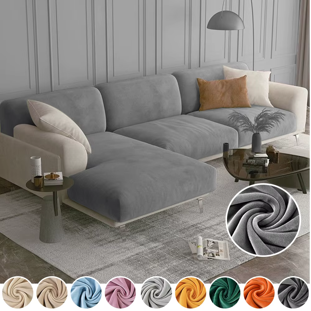 Juste de coussin de siège de canapé en velours pour salon