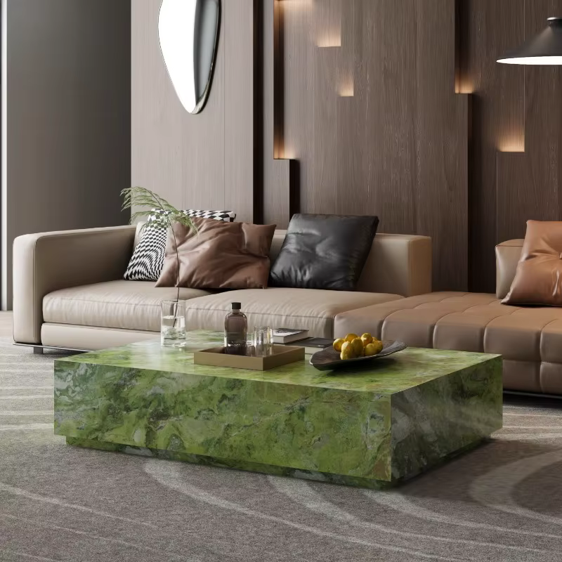 Table basse en marbre, plateau en pierre luxueuse