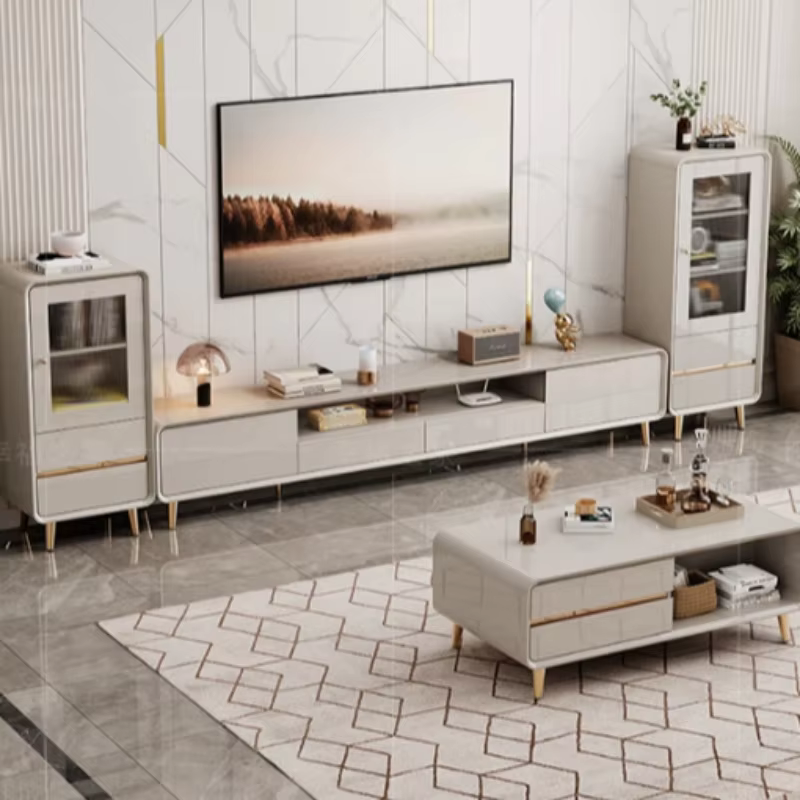 Meuble TV de Rangement pour Chambre à Coucher en Bois Massif