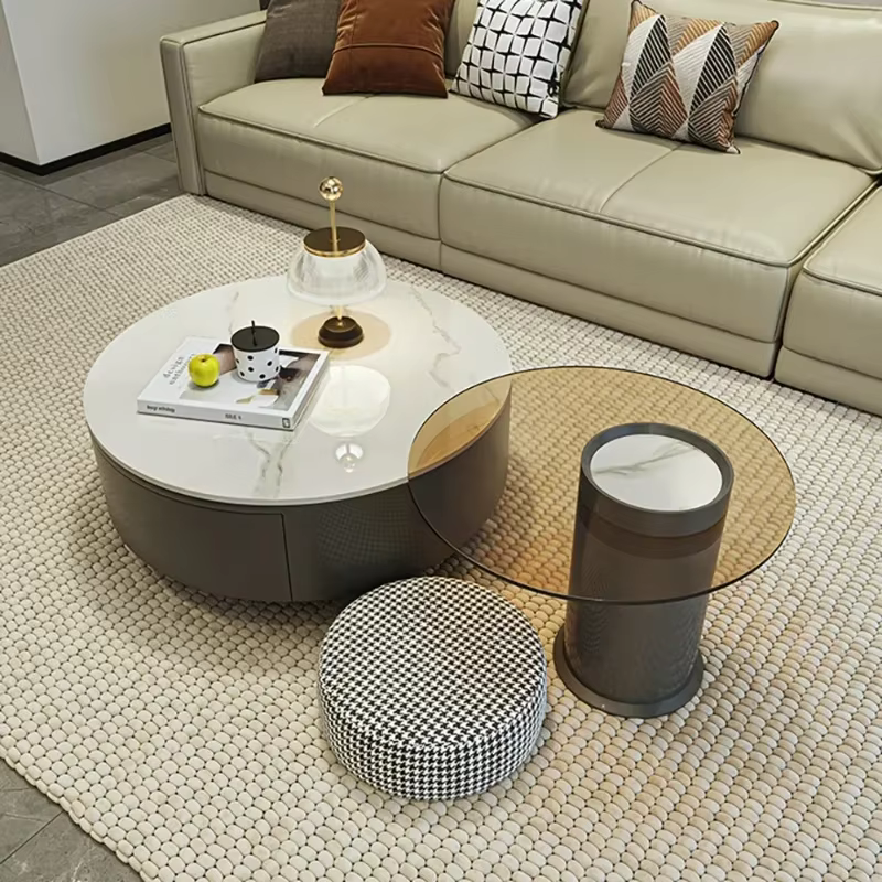 Table basse Unique De luxe nordique salon esthétique Tables basses rondes minimaliste mignon Mesa De Centro meubles De maison