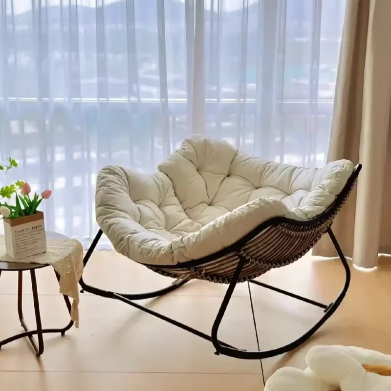 Chaise à bascule paresseux canapé nid d'oiseau en forme de salon balcon sieste petit appartement rotin tissé adulte