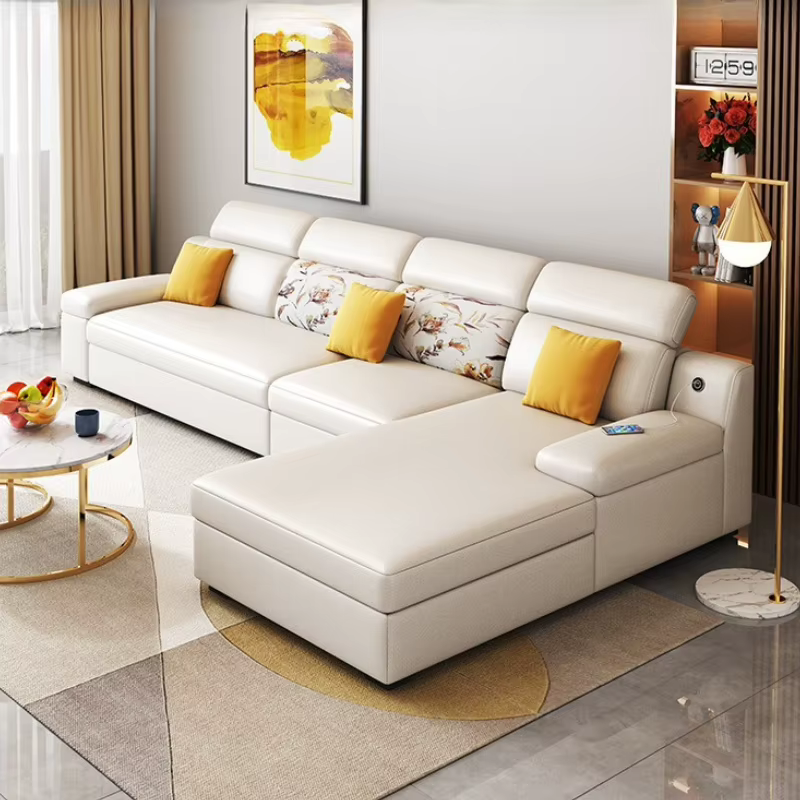 Accoudoir blanc Tech tissu canapé pliant moderne multifonction