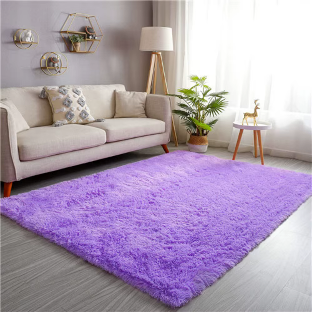 VIKAMA Mauve doux et confortable en peluche salon canapé tapis scandinave chambre