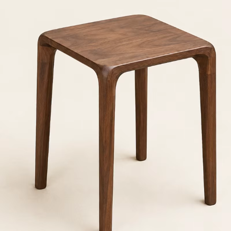 Tabouret carré, chaise en bois massif