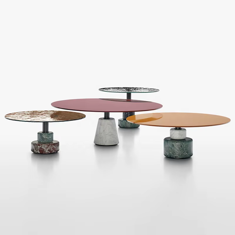 Table basse ronde moderne en marbre de luxe