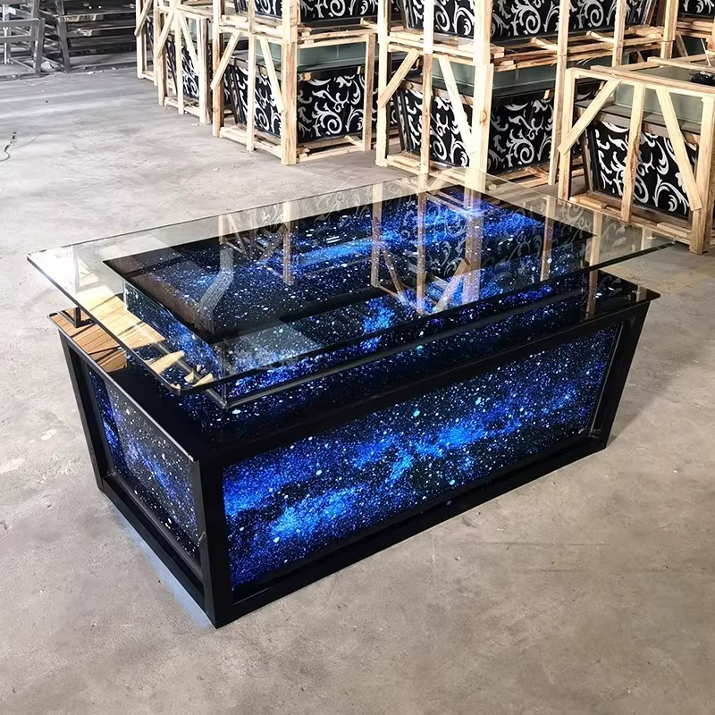 Table basse en verre trempé lumineux