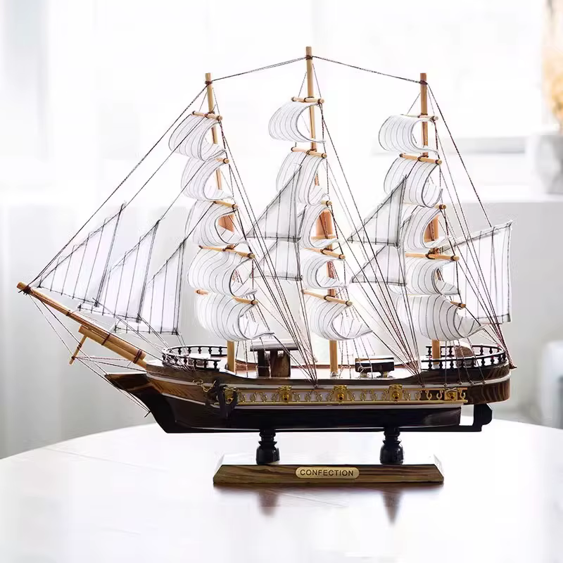 Voilier en bois ornements artisanaux meuble TV