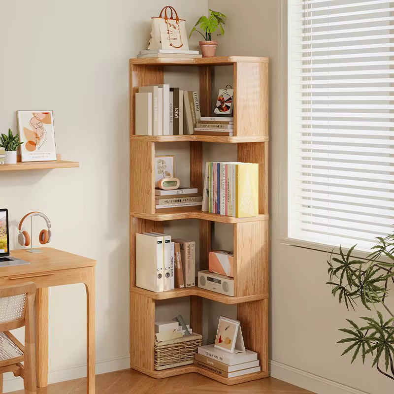 Bibliothèque d'angle en bois massif