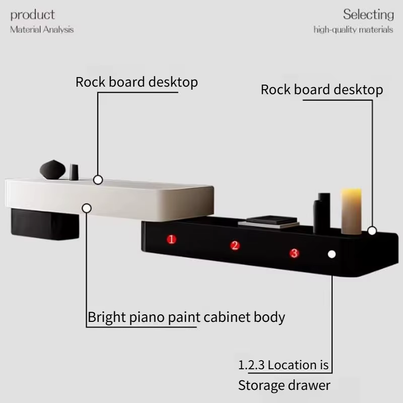 Support TV Rétractable et Ajustable pour Salon – Meuble TV d'Angle Esthétique et Luxueux – Design Haut de Gamme – Meubles pour la Maison – Offre Spéciale