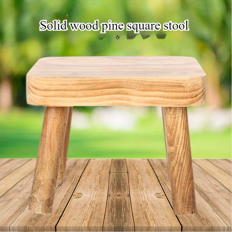 Tabouret en bois massif de pin