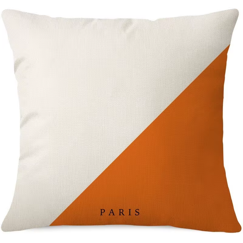 Housse de coussin décorative en coton et lin à motifs géométriques pour canapé