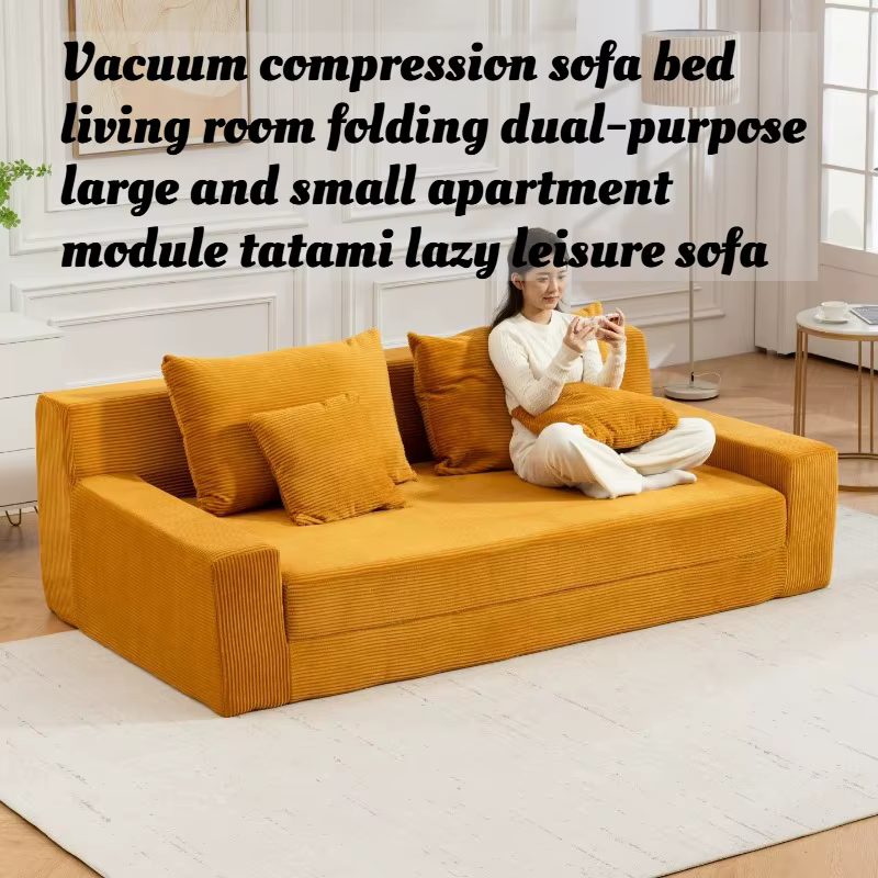 Canapé-lit modulaire pliable 2-en-1 à compression sous vide pour petits espaces