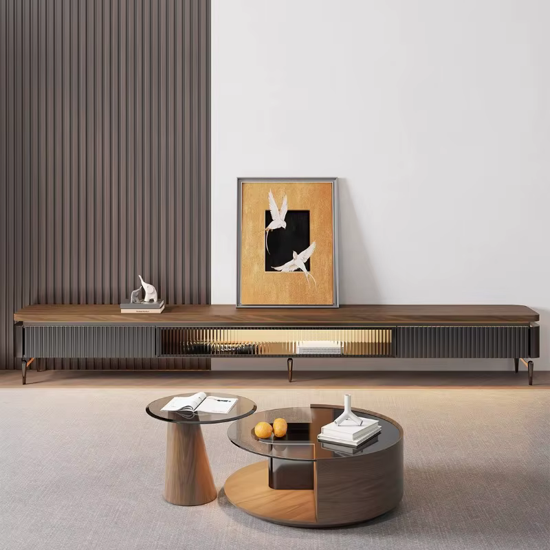 Meuble Tv De luxe nordique support au sol esthétique japonais